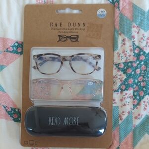 Rae Dunn Premium Blue Light Blocking Reading Glasses Set with Case